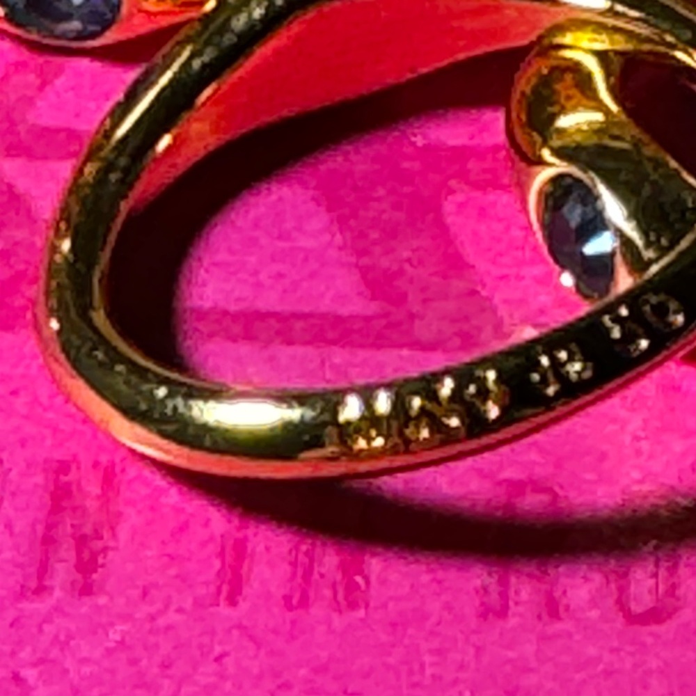 *UNOde50 Gold Rings with Blue tone Stones - Picture 6 of 7